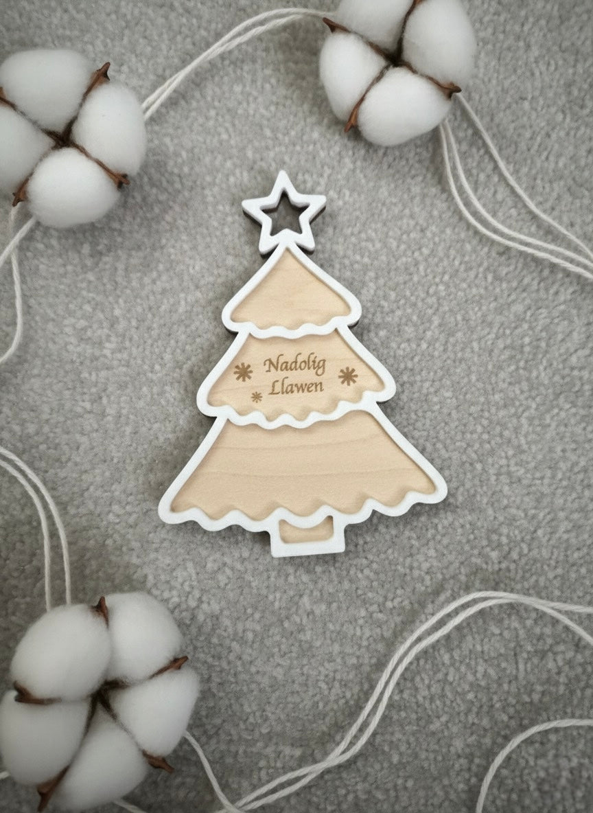 Personalised Wooden Christmas Ornament | Custom Name Holiday Bauble