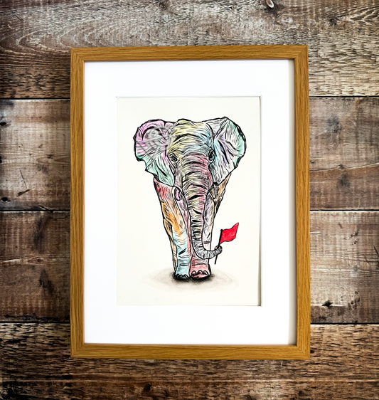 Colourful elephant Art Print