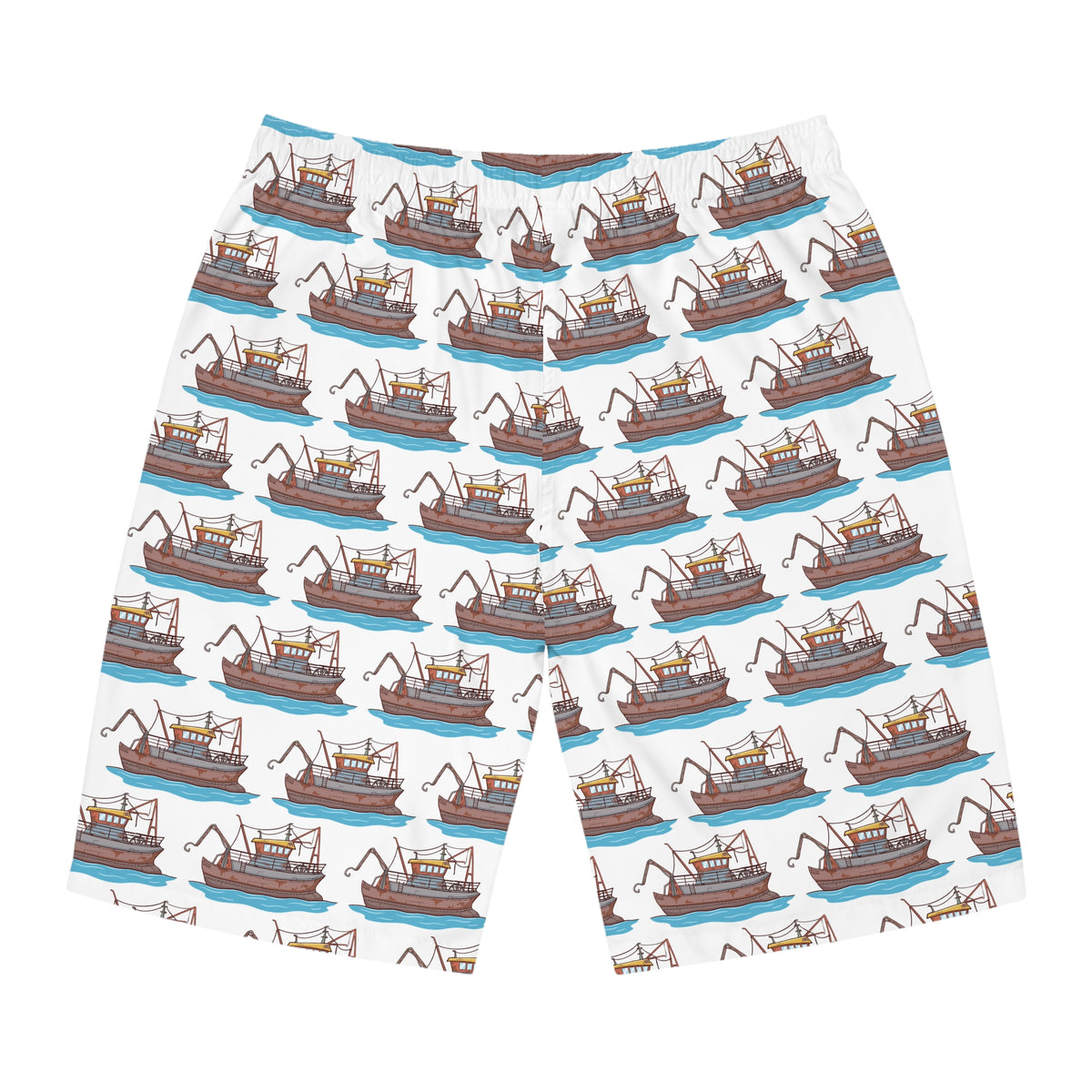 Nautical Fishing Boat All-Over Print Board Shorts