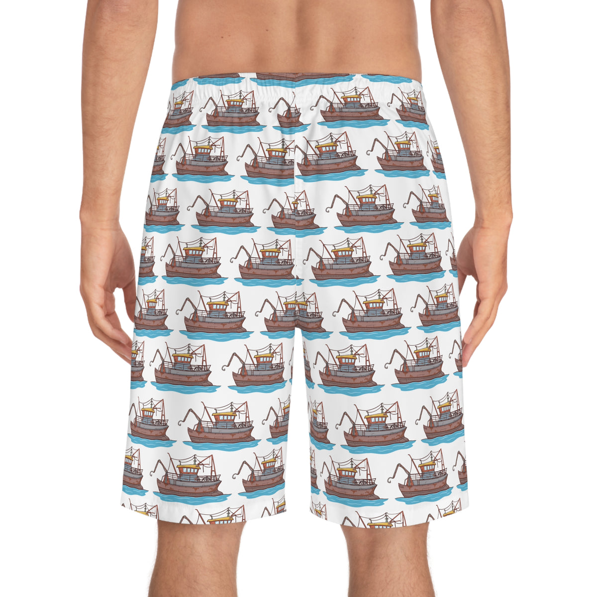 Nautical Fishing Boat All-Over Print Board Shorts