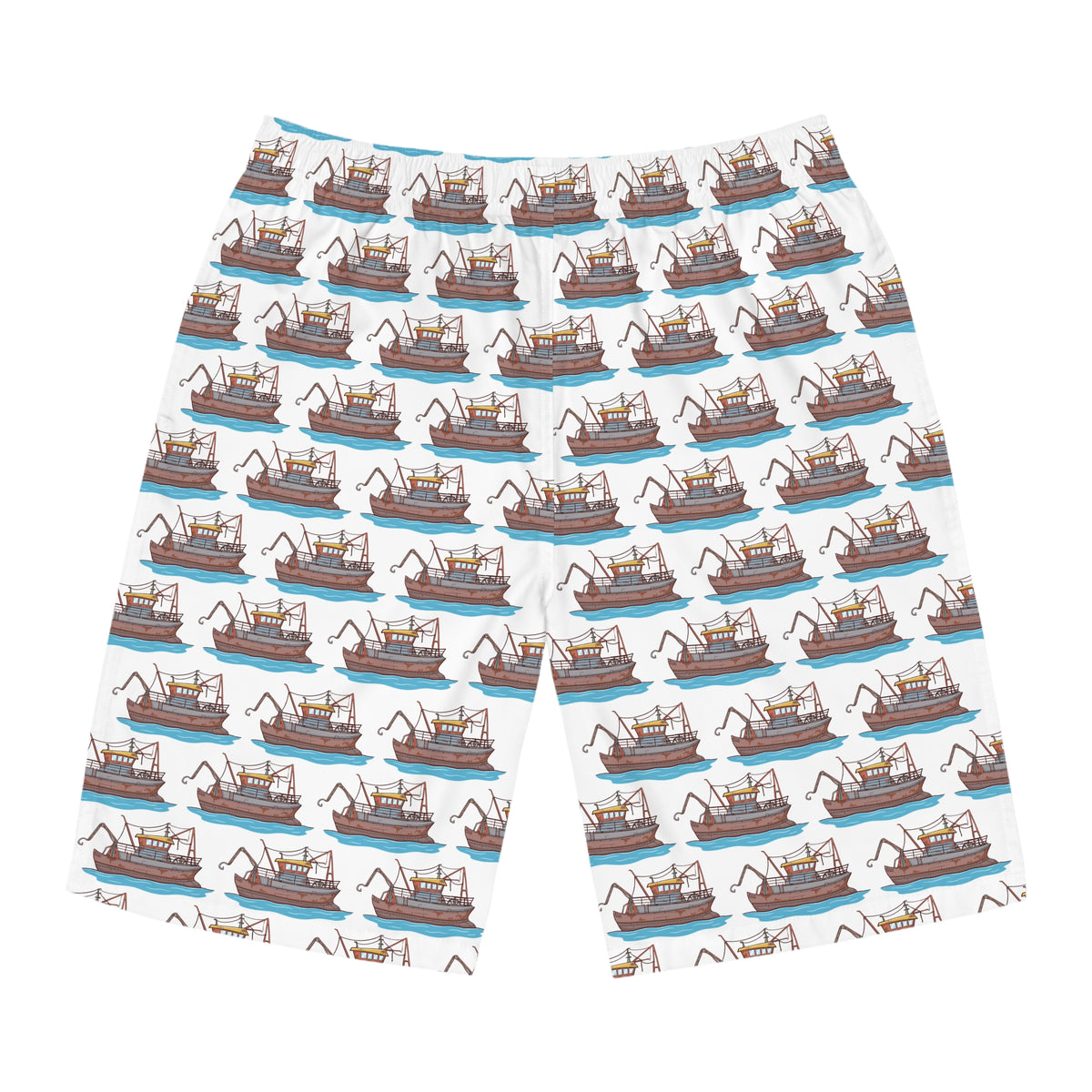 Nautical Fishing Boat All-Over Print Board Shorts