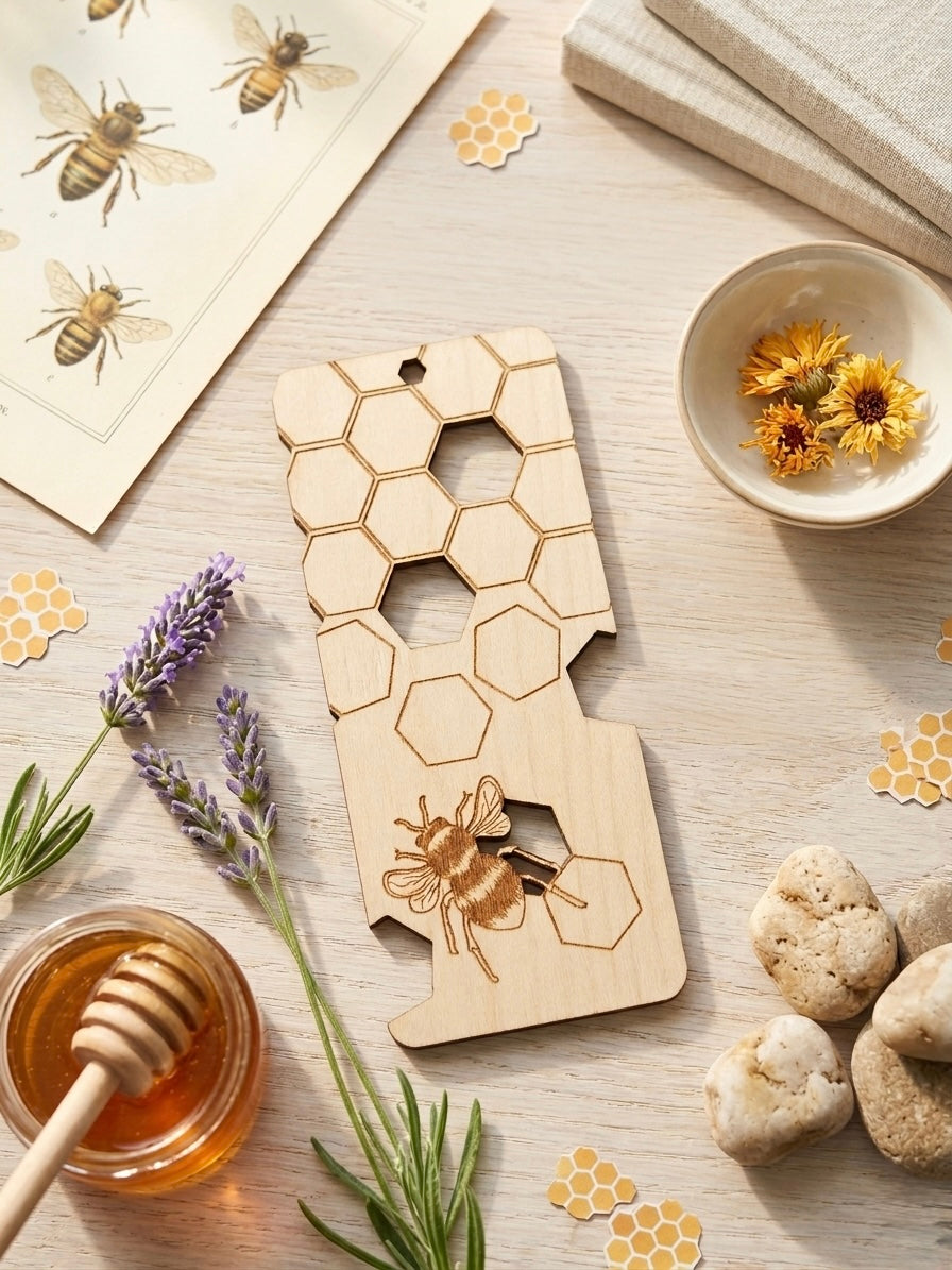 I would rather bee reading wooden bookmark