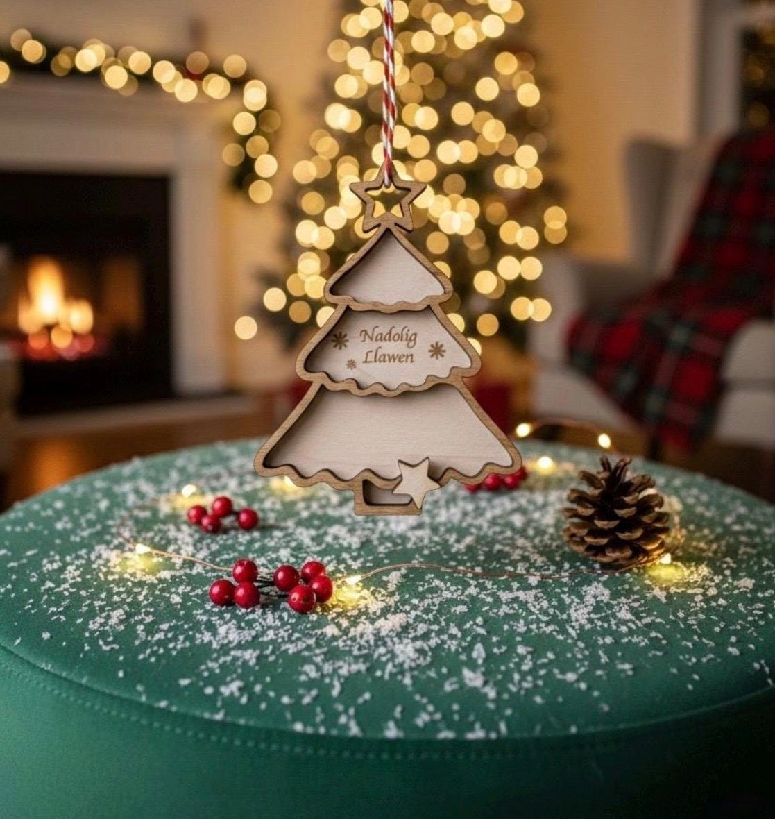 Personalised Wooden Christmas Ornament | Custom Name Holiday Bauble