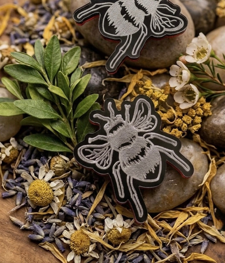 Mirrored Acrylic Bee Stud Earrings | Hypoallergenic Stainless Steel Studs