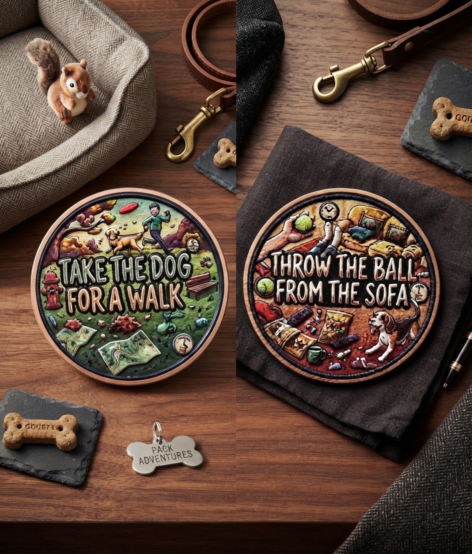 Dog Owner Survival Coin – Walk the Dog or Throw the Ball from the Sofa